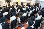 Tefillin Ceremony for Grandson of Satmar Bnei Brak Rosh Yeshiva, Shlit"a, in Yeshivas Maharit Yeshiva Ketana Hall