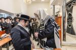 Tefillin Ceremony for Grandson of Satmar Bnei Brak Rosh Yeshiva, Shlit"a, in Yeshivas Maharit Yeshiva Ketana Hall