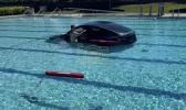 Main image for Wild Incident: Driver Loses Control of Tesla, Crashes Through Fence Straight into Pool.