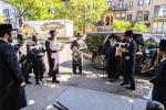 The Satmar Rebbe Shlit"a at Shacharis Davening and Learning with the Children in Montreal