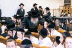 The Satmar Rebbe Shlit"a at Shacharis Davening and Learning with the Children in Montreal