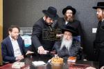 Tosher Rebbe Shlit"a's Visit and L'chaim in Dibre Eish Kollel, with Patron R' Beri Weiss