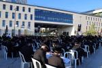 Viznitz Chassidim's Learning Protest in Front of Attorney General's Office in Jerusalem