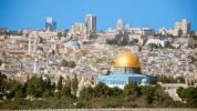 Rare Panoramic Photo Captures Jerusalem's Iconic Dome of the Rock From Herod's Fortress Across the Dead Sea.