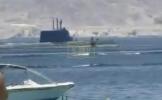Main image for Stunning Footage: Israeli Submarine Rises Right Off Eilat Coast in Front of Swimmers.
