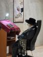 The Toldos Aharon Rebbe Shlit"a at Maariv in Reb Shayele's Beis Medrash in Kerestir, which is nearing completion