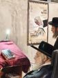 The Toldos Aharon Rebbe Shlit"a at Maariv in Reb Shayele's Beis Medrash in Kerestir, which is nearing completion