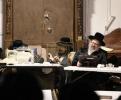The Toldos Avraham Yitzchok Rebbe Shlit"a at Kinos in Har Yona, together with the Vizhnitz London Rebbe.