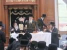 The Beis Chaim Yehoshua Rebbe Shlit"a on Rosh Chodesh Av at the Yahrzeit of the Bobover Rebbe Z"L in Camp Darchei Chaim