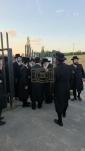 Main image for The Toldos Aharon Rebbe Shlit"a wishing Hagaon Hechasid R' Yosef Chaim Greenwald Shlit"a "gepoilt alles guts" after the Hisorerus Rachamim gathering at the tziyon in Liska