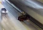 Main image for MIRACEL ESCAPE:  Worker Leaps to Safety as Car Smashes Vehicle.