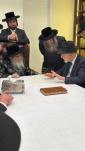 Renowned Nagid and Philanthropist R' Ruby Schron on a Visit to the Satmar Rebbe Shlit"a