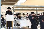 The Kossover Rebbe Shlit"a at the Maamad HaYeshuos on Monday in Ancient Shilo, Where His Holy Father Used to Conduct It Every Year.