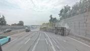 Main image for WATCH THE MOMENT: Tractor-Trailer Slams Into Overpass, Overturns On NYS Thruway Near Tappan Zee Bridge.