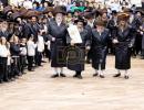 Hachnosas Sefer Torah Brought Into the Beis Medrash Hagadol in Kiryas Joel by Harav Reb Avrohom Meir Yaakov Polatsek, Attended by the Satmar Rebbe Shlit"a