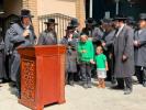 The Levaya of the Yungerman Reb Refoel Binyomin Shisha Z"L Passing by the Dushinsky Beis Medrash in Williamsburg.