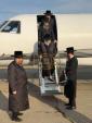 The Satmar Rebbe Shlit"a on the Plane to Washington D.C. for a Visit to the White House