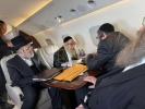 The Satmar Rebbe Shlit"a on the Plane to Washington D.C. for a Visit to the White House