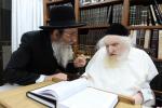 Admorim and Roshei Yeshiva Visiting the Home of the Posek Hador, HaGaon Rav Moshe Sternbuch Shlit"a, to Exchange Brachos
