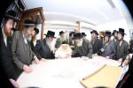 The Talmidim of Yeshiva Ketana Vizhnitz in Har Nof Being Farhered by the Posek Hador, HaGaon Rav Moshe Sternbuch Shlit"a.