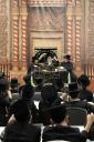 Belz Yeshiva of Kiryat Gat Comes to Hear a Sichas Chizuk from the Dinover Rebbe Ahead of the Upcoming Rosh Hashanah