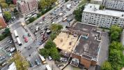 Drone Photos Yesterday Afternoon During the Construction of the Massive Sukkah for the Uplifting Tishin in Satmar in the Courtyard of the Talmud Torah Vayoel Moshe Building
