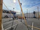 Photos and Videos of the Construction of the Sukkah Hagdolah at the Beis Medrash Hagadol in Kiryas Joel