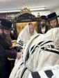The Beis Mordechai Rebbe Shlit"a at the Bris of a Chossid This Morning