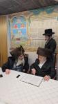 The Zidichover Rebbe Shlit"a on a Yom Tov Visit to the Liska Rebbe Shlit"a