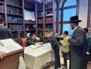 Children of the Krasna Talmud Torah Wishing Mazel Tov to the Krasna Av Beis Din Shlit"a Upon the Engagement of His Son, HaBochur Yehuda Aryeh, to the Daughter of HaRav Shlomo Zalman Unsdorfer Shlit"a, R"M in Yeshivas Belz