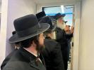 The Dushinskya Rebbe Shlit"a at a Kvias Mezuzah at the New Chaverim Headquarters in Williamsburg