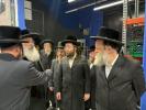 The Dushinskya Rebbe Shlit"a at a Kvias Mezuzah at the New Chaverim Headquarters in Williamsburg