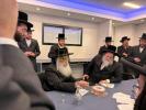 The Dushinskya Rebbe Shlit"a at a Kvias Mezuzah at the New Chaverim Headquarters in Williamsburg
