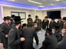 The Dushinskya Rebbe Shlit"a at a Kvias Mezuzah at the New Chaverim Headquarters in Williamsburg