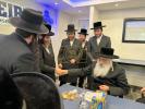 The Dushinskya Rebbe Shlit"a at a Kvias Mezuzah at the New Chaverim Headquarters in Williamsburg