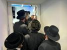 The Dushinskya Rebbe Shlit"a at a Kvias Mezuzah at the New Chaverim Headquarters in Williamsburg