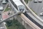 Main image for CRANE CRASHES ONTO TRACKS: Brazilian Monorail Hits Wreckage, Only Operator Injured