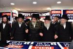 Harav Hatzaddik the Av Beis Din of Vizhnitz Shlit"a at One of the Vizhnitz Election Headquarters