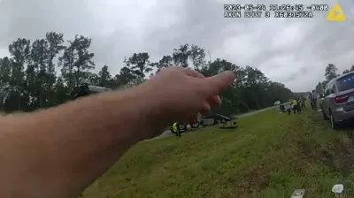 Wild car crash on highway 84 in Georgia 