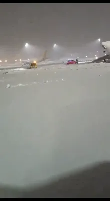 A massive snowstorm brings German airport to a standstill.