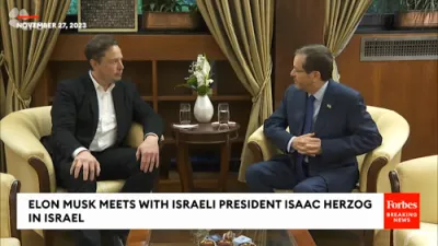 Elon Musk meets with Israel's president Isaac Herzog