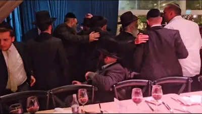 Harav Hamekubal R' Dovid Abuchatzeira shlita at the chasena of his grandson