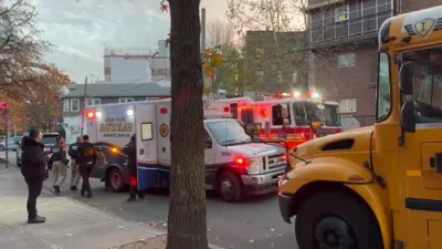 A car lost control and slams a bus on dahill Rd.