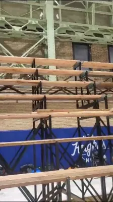 Preparations are underway for the Chuf Alef Kislev Seudah Hodah celebration at the Crown Heights Armory.