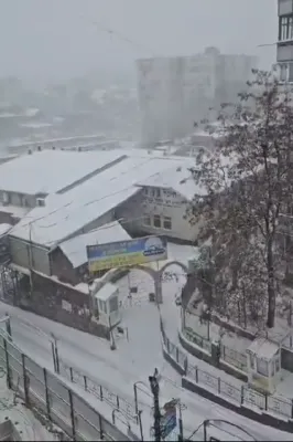 first snowflakes in Uman Ukraine