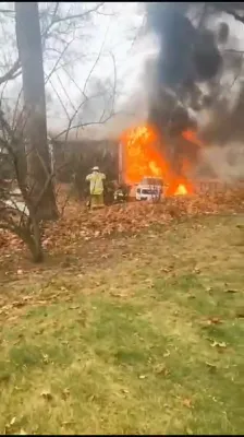 A fire destroyed a house on Friday in Monsey.
