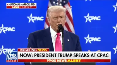 President Donald Trump criticizes former President Joe Biden's job during his tenure in office at the Conservative Political Action Conference.