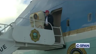 President Donald Trump Arrives In Miami, Florida, To Attend Saudi-Backed Investment Conference