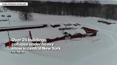   Heavy Snowfall Collapse more than two dozens homes and business in Central New York.