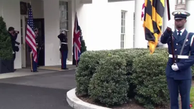 BREAKING: Prime Minister of the UK arrives at the White House ahead of meeting with President Trump.